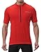 Spotti Men's Cycling Bike Jersey Short Sleeve with 3 Rear Pockets- Moisture Wicking, Breathable, Quick Dry Biking Shirt Red