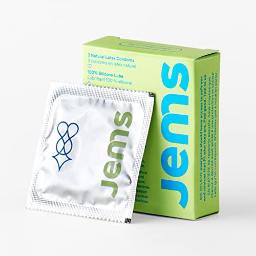 Jems 3-pack Natural Latex Condoms With 100% Silicone Lubricant  Standard  Size, High Sensitivity, Ultra-thin Condoms  Vegan, Cruelty-free,  Gluten-free in Kenya | Whizz Condoms