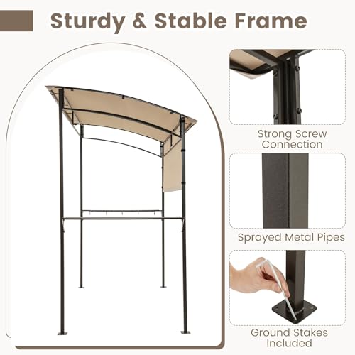 TOOLSEMPRE Grill Gazebo Review: 7.8x4.4 FT BBQ Shelter With Metal Shelves & Hooks image 10