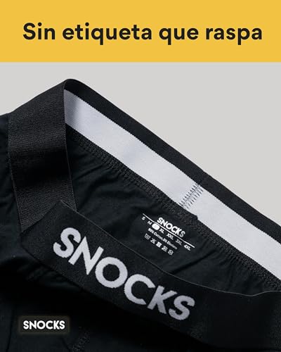 Snocks Pack of 6 Organic Cotton Boxers – Ultra Soft Underwear – Men's Boxer Shorts Without Annoying Tag – Men's Boxer Pack Sizes XS-XXL
