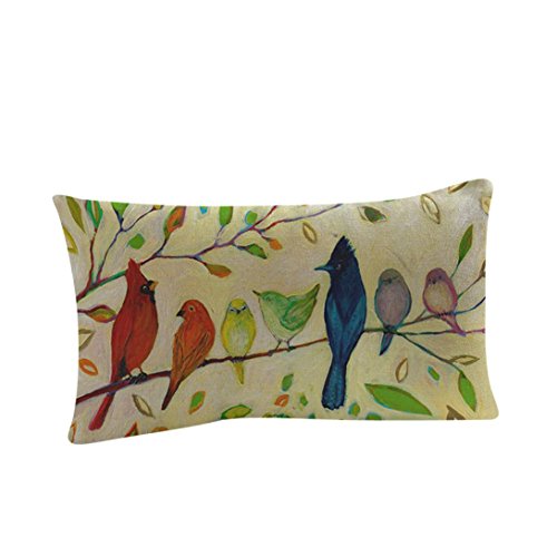 2018 Throw Cushion Case,FimKaul Bird Printing Square Sofa Bed Home Decor Pillow Cases Valentine's Day (B)