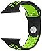SELLERS360 Soft Durable Nike + Sport Replacement Wrist Strap for iWatch Series 1 Series 2 Apple watch band (Black/Green 42mm M/L)