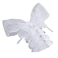 Buganda Shoe Laces, Soft Casual Flat Satin Ribbon Shoelaces Sneaker Shoestrings for Women Girls 4CM Wide