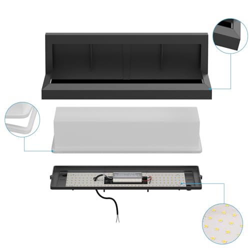 Coinmit Wandleuchten 2 Piece LED Outdoor Wall Light 36 W 3000 K 3500LM IP65 Waterproof Aluminium Wall Light for Indoor and Outdoor Patio Balcony Anthracite