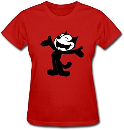 FITTSY Women's Felix The Cat T Shirts Small Red
