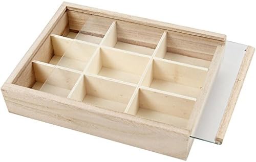 Madera tapa deslizable caja de almacenamiento con cremalleras de cristal: Amazon.es: Hogar