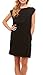 Womens Stylish Sleeveless Elegant Dress - Prints and Solid Colors with Elastic Waistband, Black-L