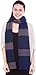 Simplicity Men / Women's Winter Long Rugby Knit Striped Scarf, Green Blue
