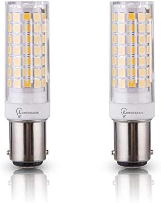 LumenBasic BA15d LED Bulb Double Batyonet Base Daylight White 7w 7 watt 50 watt - 60 watt Halogen Equivalent Replaces JD Type T3/T4 Bulbs (Pack of 2)