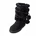 Clpp'li Womens Pom Pom Fully Fur Lined Waterproof Winter Snow Boots