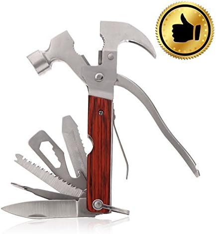 Toptool 14 in 1 Folding Hammer-Screwdriver Multitool (Grey&amp;Screwdriver)