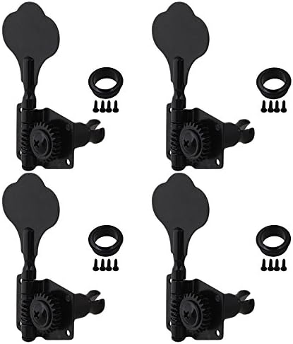 Yibuy 4R Black Nickel Bass Guitar Tuning Pegs Guitar Machine Heads