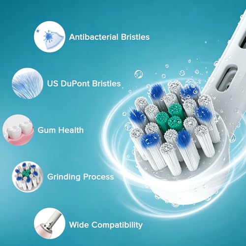 ELYCO 12 Pack Soft Toothbrush Heads Compatible with Oral-B iO, Pack of 12 with 4 Dust Caps and Coloured Rings for Electric Toothbrush Series iO 2 3 4 5 6 7 8 9 10 Series