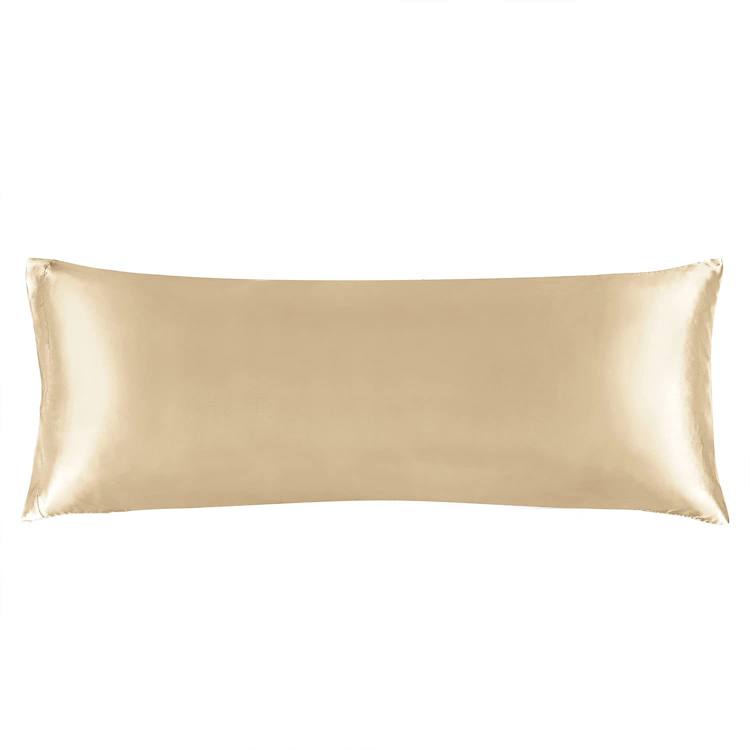 Photo 1 of BEDELITE Satin Body Pillow Cover, Super Soft and Cooling Body Pillow Pillowcase for Hair and Skin, Breathable Silky Full Long Pillowcase Cover(20"x54", Champagne)