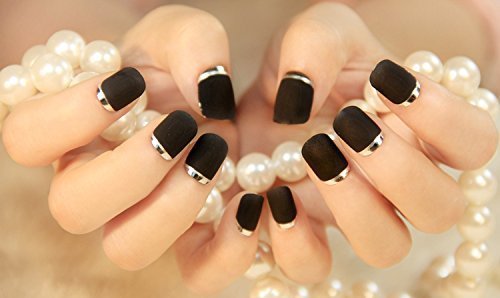Fake Nails False Nail Design Pretty Nail Designs Black Fake Nails