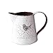 WEIDUOFUN French Style Rustic White Shabby Chic Mini Metal Pitcher Vase Primitive Jug Vase for Home Cafe Decor