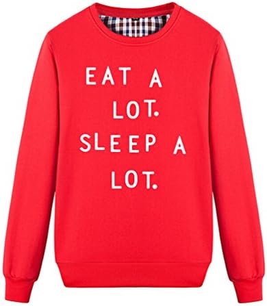Buffaloo Unisex Eat A Lot Sleep A Lot Sweatshirt (Red Small)