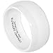 White Ceramic Ring by CERAMIC GESTALT - 10mm Width. Domed & Polished Design (Avail. Sizes 5 to 14).
