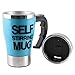 Tera 350ml HOT Stainless Plain Lazy Self Stirring Mug Auto Mixing Tea Coffee Cup Office Home Gift Novelty with Tera Dust Cloth