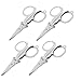 4 Pcs Travel Foldable Silver Tone Paper String Craft Shred Scissors