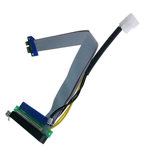 HonsCreat PCI-E Express 1x To 16x Riser Card Ribbon Extender Extension Cable Power - Thumbnail 2