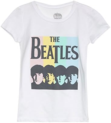 THE BEATLES Girls Tee, White, Medium