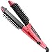 Hair Straightener 2-in-1 Professional Ceramic Ionic Flat Iron Curling Iron Round Brush 4 Grade Thermostatic Fast Heating Hair Styler (pink)