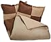 Amazon Basics 3-Piece Two-Tone Microsuede Comforter Set - Full/Queen, Chocolate