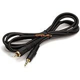 6ft Black Audio Cable 3.5mm Mono Male to RCA Mono Male Connectors