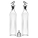 Olive Oil Dispenser - 2 Pack Oil and Vinegar Dispenser ( 17OZ ) Salad Dressing Cruet Glass Bottle Olive Oil Bottles Dispenser Glass Oil Bottle Coconut Oil bottle with 1 Stainless Steel Funnel