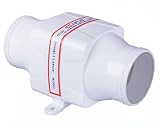 SEAFLO 3" In-Line Marine Bilge Air Blower 12V 130 CFM Quiet Boat White