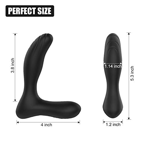 Vibrating Prostate Massager 2 Powerful Motors 10 Vibration Modes for Anal Pleasure, PALOQUETH Waterproof Anal Vibrator Male Sex Toy Rechargeable Prostate Stimulator Wireless Remote Upgraded - Thumbnail 6