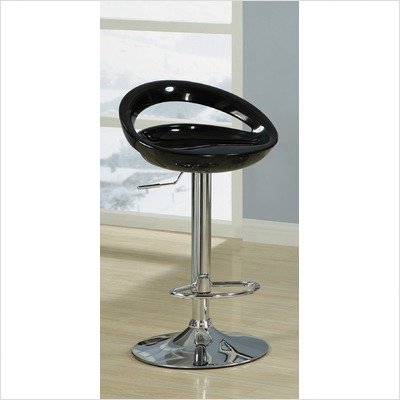 Adjustable Height Swivel Bar Stool in Black, Set of 2