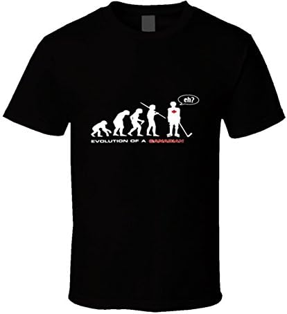 Perfect Fit T Shirts Evolution Of A Canadian Funny Joke Hockey EH? T Shirt XL Black
