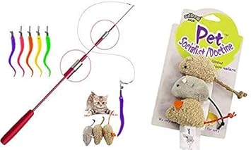 Amazon Mewmew 猫おもちゃ 猫じゃらし 釣り竿 羽のおもちゃ 鈴付き ネズミ ぬいぐるみ おもちゃる 3個贈 噛むおもちゃ 猫遊び用 知育玩具 運動不足消解 ストレス解消 猫 ペット用品 Mewmew 猫じゃらし 羽のおもちゃ 通販