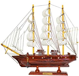 Inivos (TM) Decorative Ship Showpiece for Office/Spa/Hotel/Home for Housewarming/Birthday/Anniversary/Valentine’s Day/Rakhi/Friends/Fathers/Colleagues X9V (Brown)