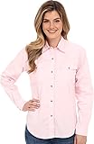 Roper Women's Amarillo Solid Pearl Snap Western Shirt Pink Small