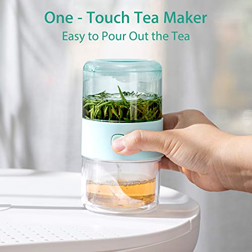 ZENS Travel Tea Set,Tritan Portable Teapot Infuser Set for One with