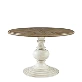 Starlight Canyon Home Brown Round Pedestal Dining Table with Wood Veneer and MDF Top, Ideal for Dining Room, Rustic or Modern Indoor Dining Spaces