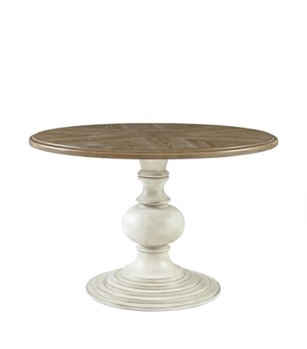 Tavolo da pranzo rotondo 120 cm con top rovere e base bianca - Tulipano