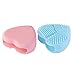 PIXNOR Makeup Brush Cleaner Finger Glove Silicone Cosmetic Clean Tools Pack of 2, Pink Blue