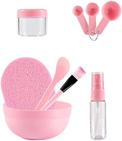 Beautiful makeup tools 9-in-1 Face Mask Mixing Tool Bowl Brush Spoon Stick Makeup Beauty Set Facial Skin Care for Lady Women Pink Makeup tools, beauty lovers