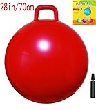 Space Hopper Ball with Air Pump: 28in/70cm Diameter for Age 13+, Hop Ball, Kangaroo Bouncer, Hoppity Hop, Jumping Ball, Sit & Bounce