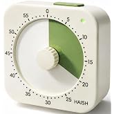 HAISH 60 Minute Visual Timer for Kids - Premium Countdown Timer with Magnetic Back &amp; Pause Function, Silent Operation for Classroom Teaching Home, Time Management Tool(Batteries Included) (Green)