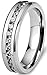 FIBO STEEL 6mm Mens Womens Titanium Ring Engagement Wedding Band Cubic Zirconia Inlaid,Size 6-13