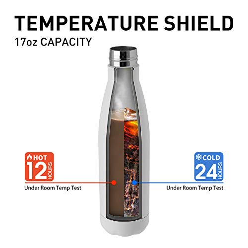 Water Bottle Stainless Steel Vacuum Insulated Double Walled Cola Shape Thermoses (White) - Thumbnail 3