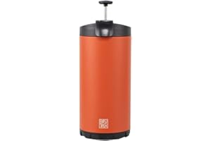 BruTrek Steel Toe 3.0 Travel Coffee Press - Brew 20 fl.oz On The Go - No Spill Lid, Double Wall Vacuum Insulated Stays Hot for Hours, French Press Coffee (Red Rock)