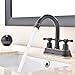 Ufaucet Best Modern Oil Rubbed Bronze 2 Handle Widespread Stainless Steel Bathroom Faucet,Oil Rubbed Bronze Bathroom Sink Faucets