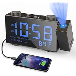 Moskee Projection Alarm Clock Digital Dual Alarm