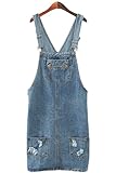 Season Show Women's Plus Size Front Pockets Overall Denim Dress